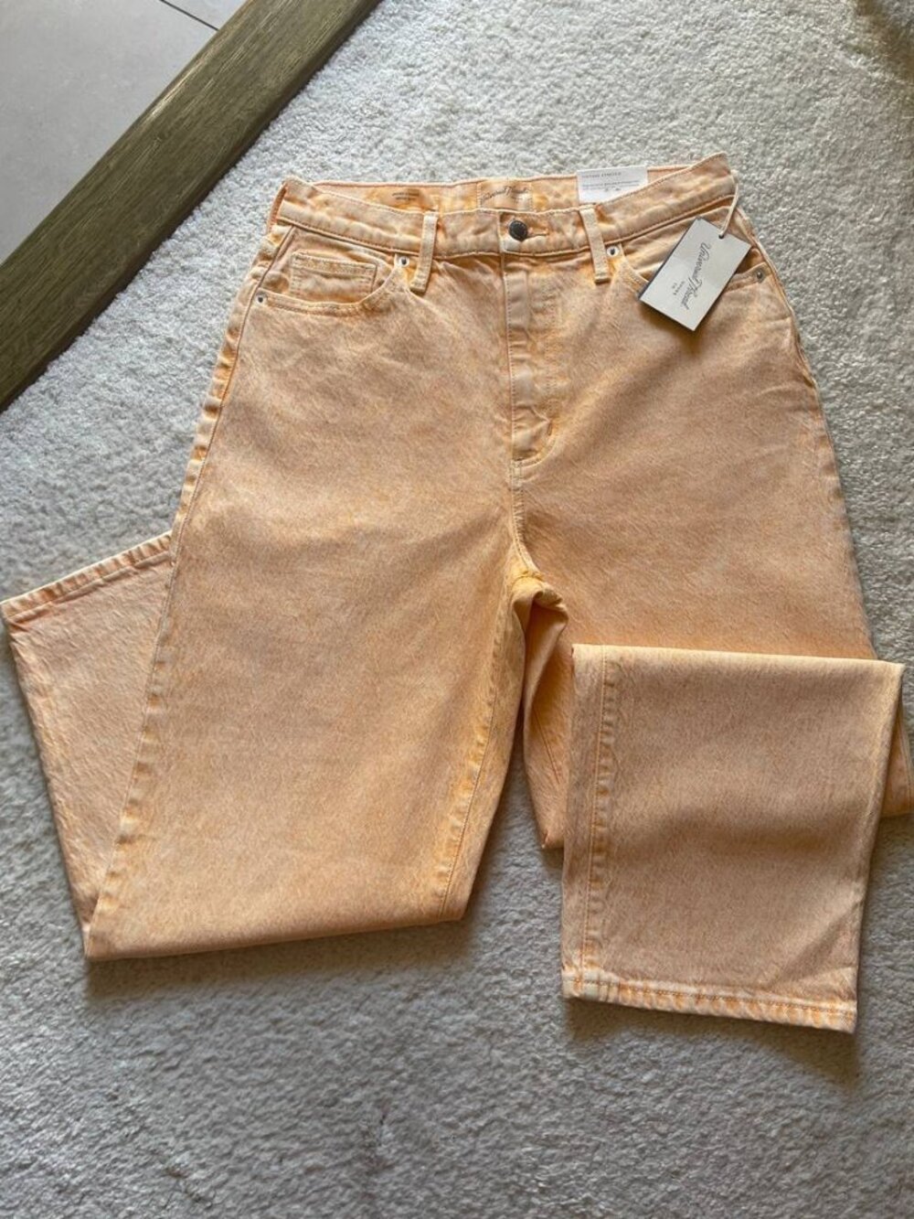 NWT Universal Thread Vintage Stretch Orange Acid Wash Jeans Size 8S/29